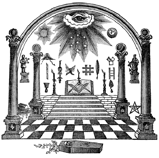 Along with the staircase, the black and white checkered board pattern, not necessarily the floor, is something that appears much more often as far as symbolism goes