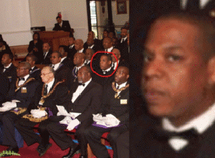 Jay Z seated with a bunch of Freemasons?