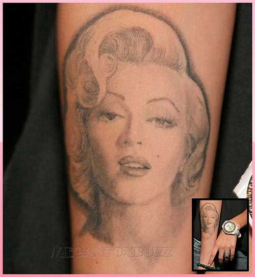 Megan Fox's Marilyn tattoo that she has gotten rid of in recent years