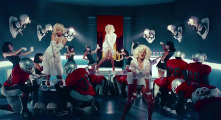 Repeat offenders Nicki Minaj and Madonna along with M.I.A dressed up like Marilyn in Madonnas music video